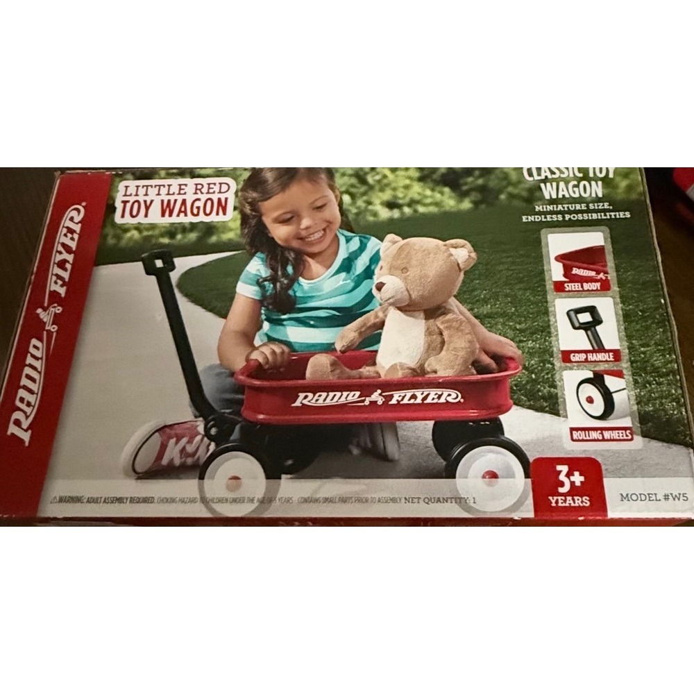 Radio Flyer Little Red Toy Wagon‎ Model W5 Miniature Steel Body Red Classic Toy